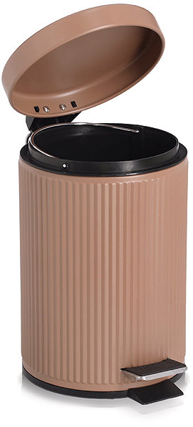 Rubbish Bin ZELLER Bathroom waste basket metal mocha 3 l, 17 × 26 cm ...