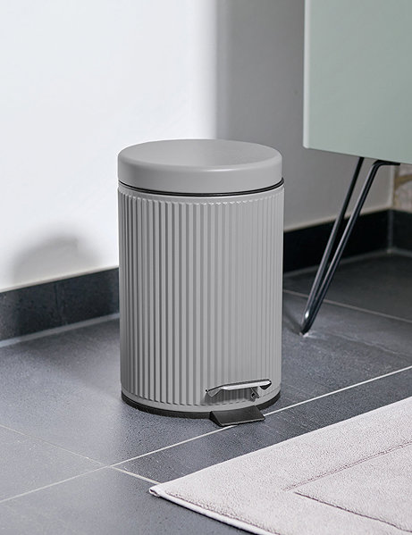 Rubbish Bin ZELLER Bathroom waste basket metal grey 3 l, 17 × 26 cm ...