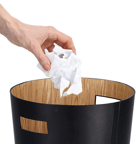 Rubbish Bin ZELLER Pressed paper basket 25 × 30 cm, black ...