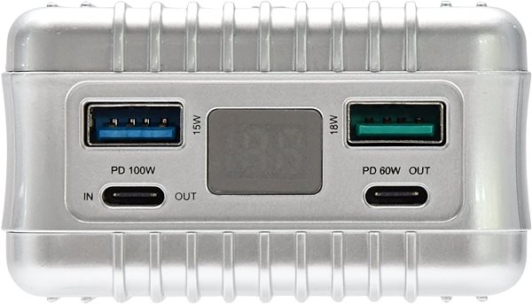 Power Bank Zendure SuperTank - 27000mAh 100W Crush-Proof Portable Charger (Silver) Connectivity (ports)