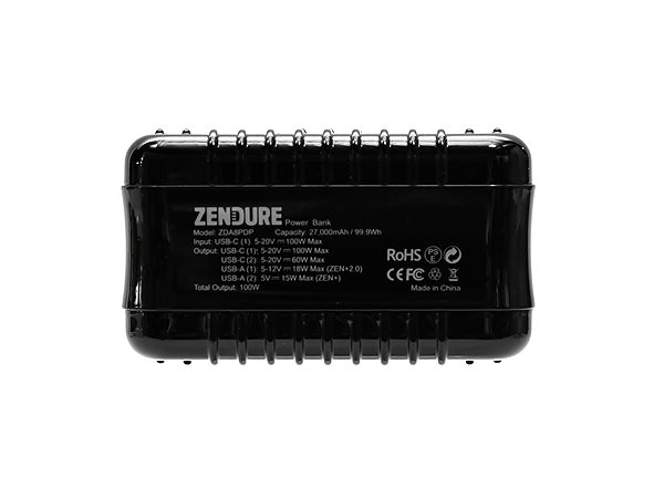 Power Bank Zendure SuperTank - 27000mAh 100W Crush-Proof Portable Charger (Black) Features/technology