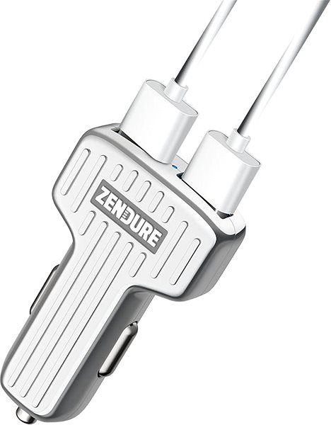 Car Charger Zendure 2 PORT Car Charger with QC Silver Connectivity (ports)