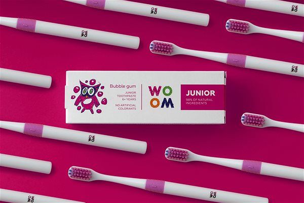 Zubná pasta WOOM Junior Bubble Gum, detská od 6 rokov, 50 ml Lifestyle
