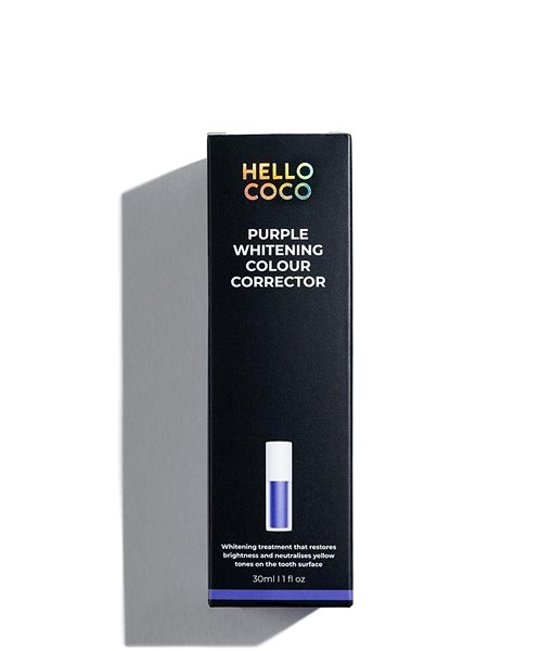 Fogkrém HELLO COCO Purple Whitening Colour Corrector 30 ml Csomagolás/doboz