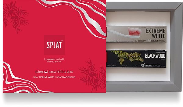 Zubná pasta SPLAT darčeková súprava Blackwood a Extreme White 2× 75 ml Obsah balenia