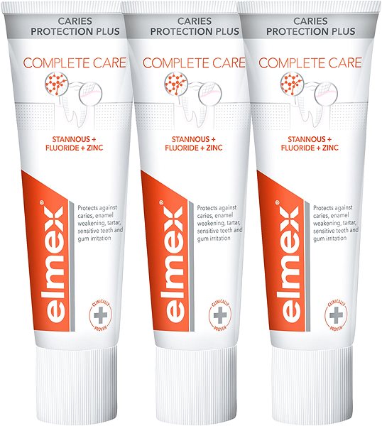 Zubná pasta ELMEX Caries Protection Plus Complete Care 3× 75 ml ...