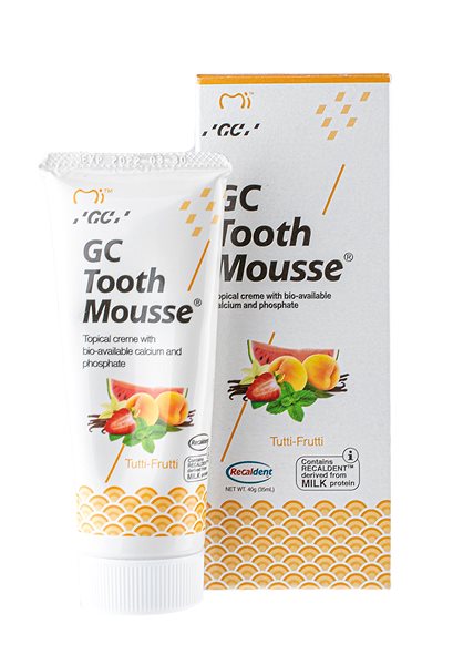 Fogkrém GC Tooth Mousse Tutti-Frutti 35 ml Csomag tartalma