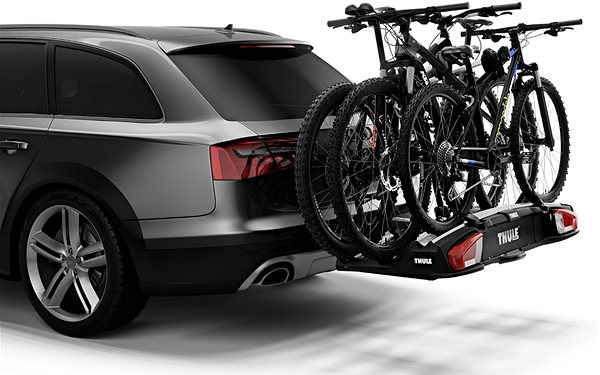 Rear door bike carrier Thule 939 VeloSpace XT3 + extension for 4 wheels unified lock .