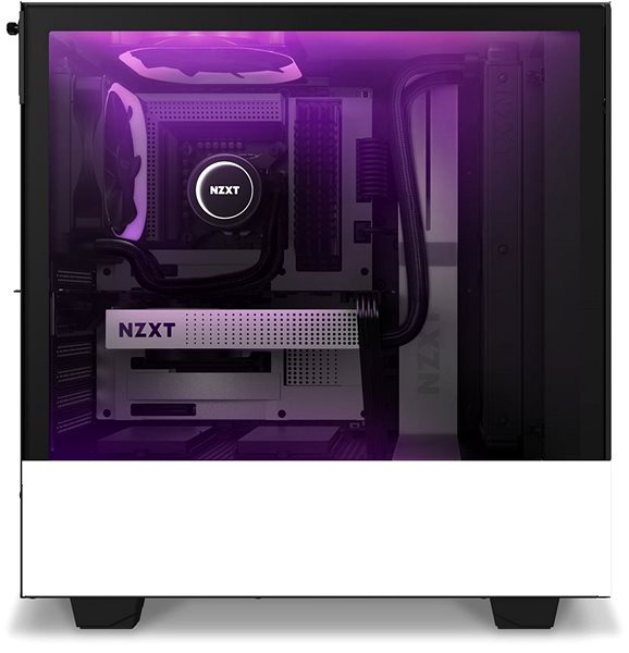 PC Case NZXT H510 Elite Matte White Lateral view