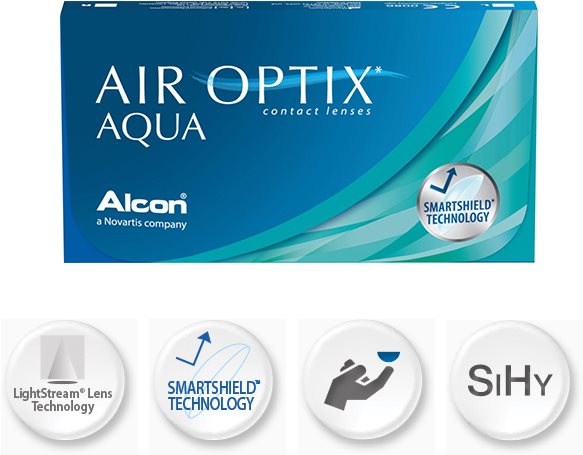 Kontaktné šošovky Air Optix Aqua (6 šošoviek) dioptrie: -2.25, zakrivenie: 8.60 ...