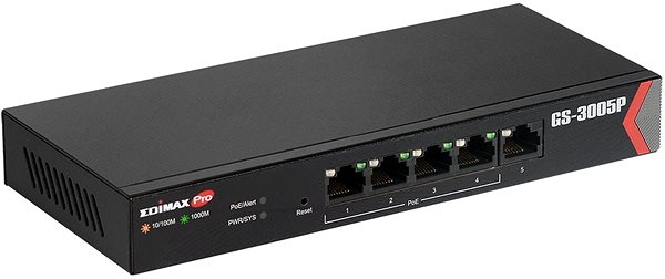 Switch EDIMAX GS-3005P Anschlussmöglichkeiten (Ports)