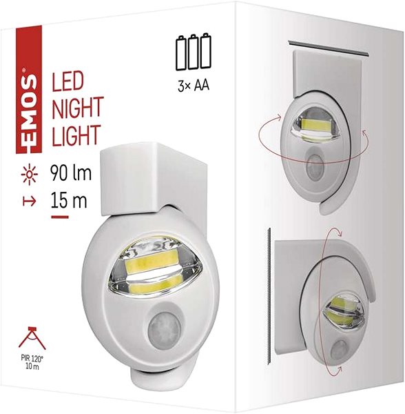 Nočné svetlo EMOS COB LED nočné svetlo P3311 Obal/škatuľka