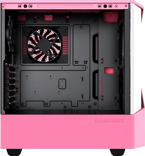 PC skrinka GameMax Contac COC White/Pink Bočný pohľad