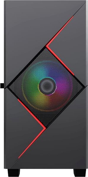 Boîtier d'ordinateur à écran noir/rouge GameMax Cyclops