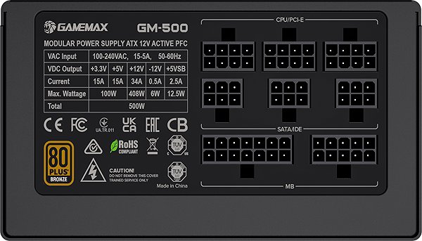 PC Power Supply GameMax GM-500 Modular ...