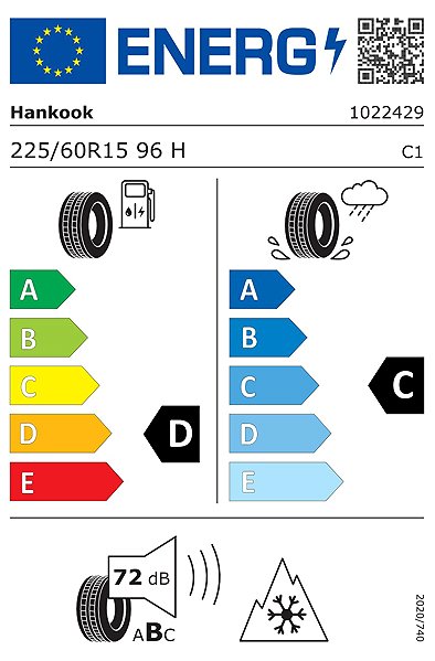 Zimná pneumatika Hankook Winter i*cept evo2 W320 225/60 R15 96 H Energetický štítok