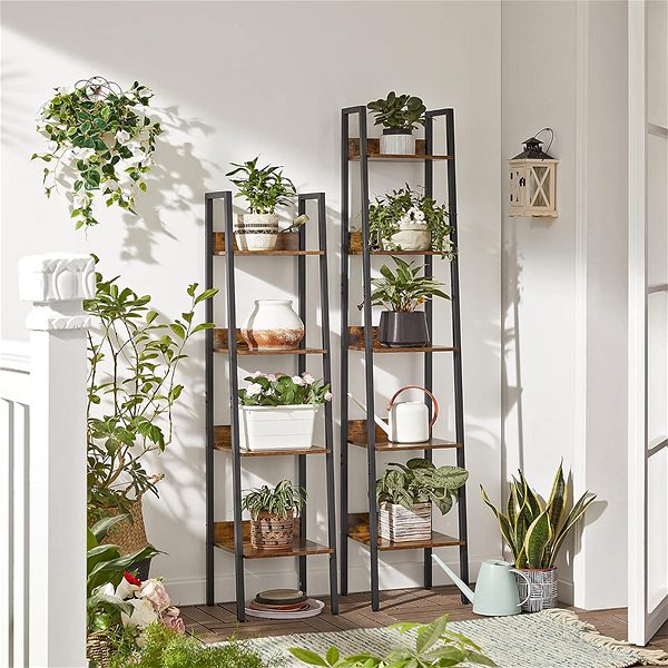 Shelving Unit Houseland Shelf Vasagle LUDGE 4 floors brown-black ...