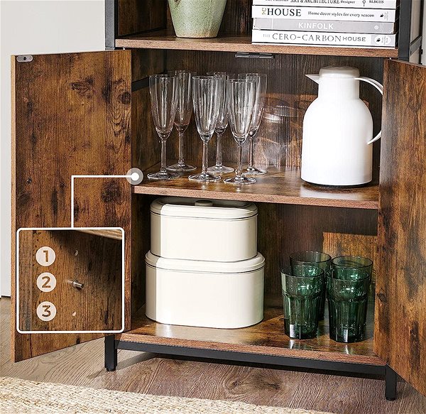 Shelving Unit Houseland Shelf Vasagle Volera brown ...