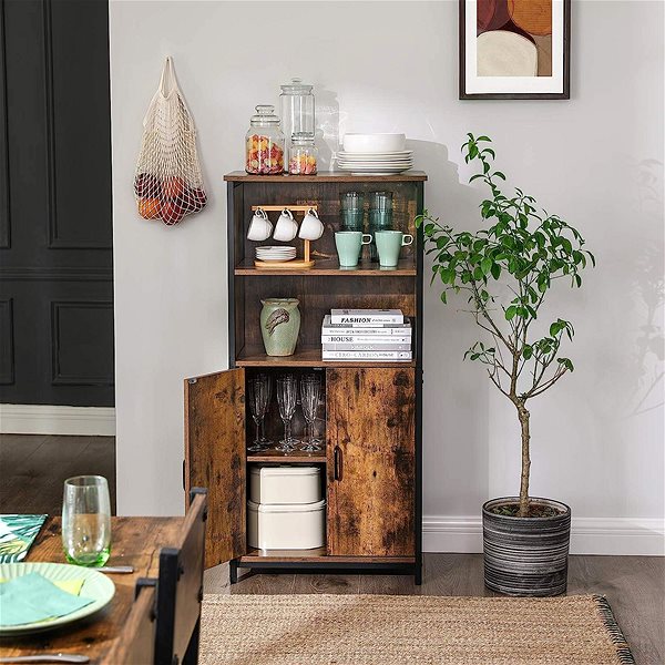 Shelving Unit Houseland Shelf Vasagle Volera brown ...