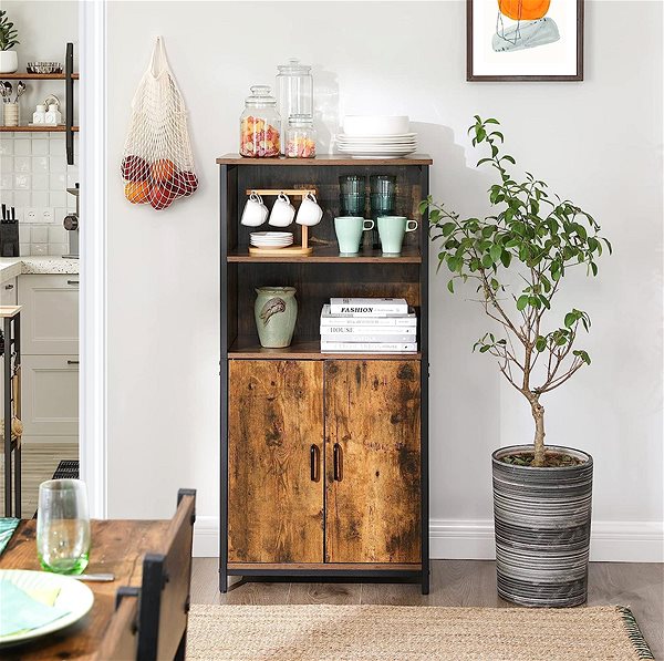 Shelving Unit Houseland Shelf Vasagle Volera brown ...