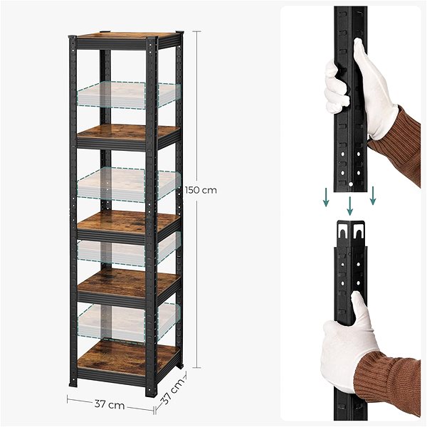 Shelving Unit Houseland Shelf Brety brown-black ...