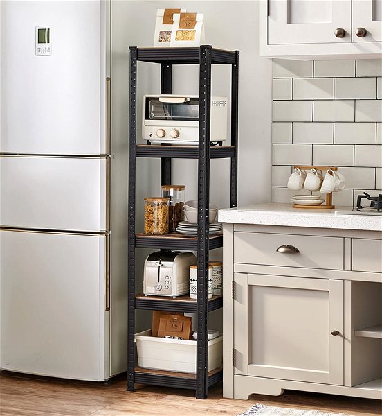 Shelving Unit Houseland Shelf Brety brown-black ...