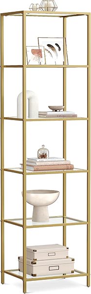 Shelving Unit Houseland Shelf Vasagle Vondrow gold ...