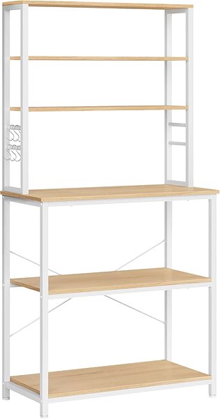 Shelving Unit Houseland Kitchen shelf Vasagle CUSTOM white-brown ...