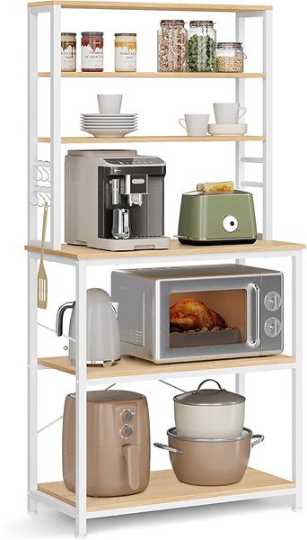 Shelving Unit Houseland Kitchen shelf Vasagle CUSTOM white-brown ...