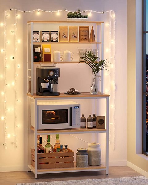Shelving Unit Houseland Kitchen shelf Vasagle CUSTOM white-brown ...