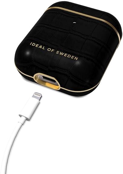 Fülhallgató tok iDeal of Sweden az Apple Airpods számára black croco Csatlakozási lehetőségek (portok)