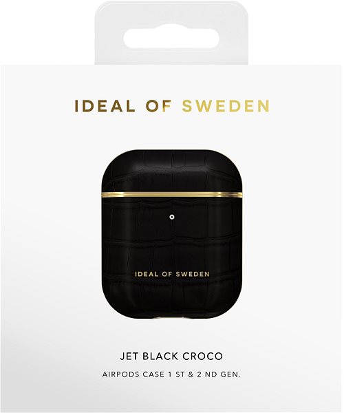 Fülhallgató tok iDeal of Sweden az Apple Airpods számára black croco Csomagolás/doboz