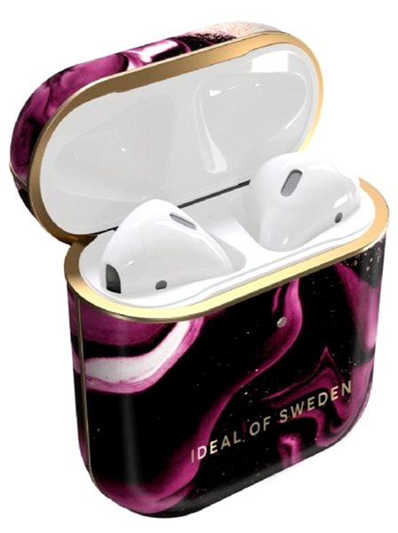 Headphone Case iDeal Of Sweden for Apple Airpods 1/2 Generation Golden Ruby Features/technology