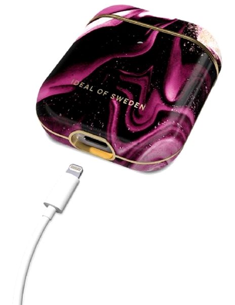 Headphone Case iDeal Of Sweden for Apple Airpods 1/2 Generation Golden Ruby Connectivity (ports)