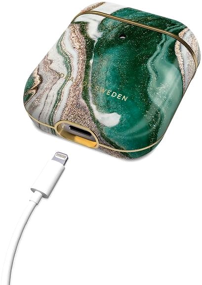 Headphone Case iDeal Of Sweden for Apple Airpods Golden Jade Marble Connectivity (ports)