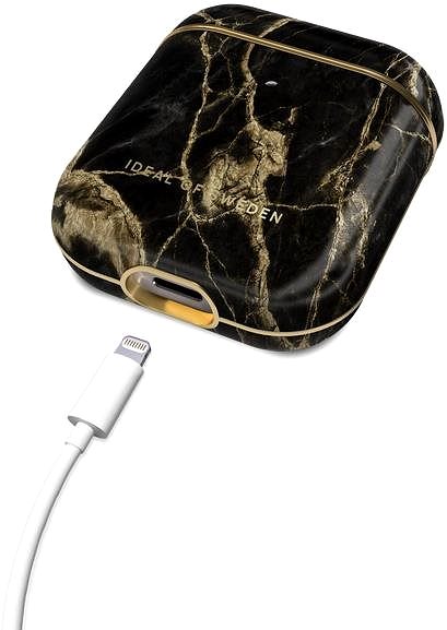 Headphone Case iDeal of Sweden for Apple Airpods Golden Smoke Marble Connectivity (ports)