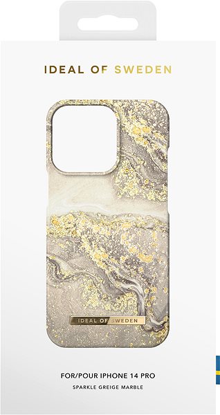 Handyhülle Mode iDeal von Schweden für iPhone 14 Pro Sparkle Greige Marmor ...
