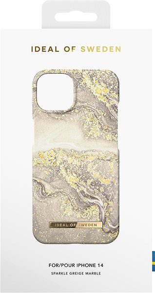 Handyhülle Mode iDeal von Schweden für iPhone 14 Sparkle Greige Marmor ...