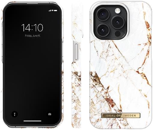 Handyhülle iDeal of Sweden Schutzhülle Fashion für iPhone 15 Pro Carrara Gold ...