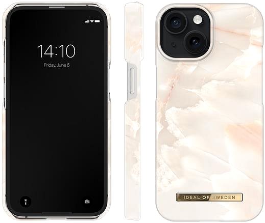 Handyhülle iDeal of Sweden Schutzhülle Mode für iPhone 15 Rose Pearl Marble ...