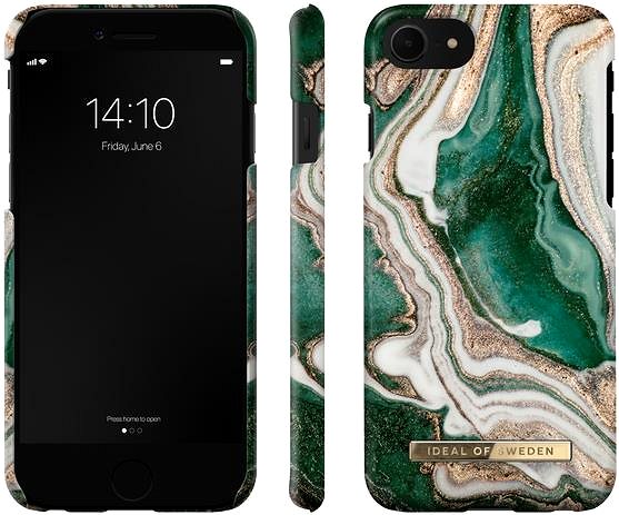 Telefon tok iDeal Of Sweden Fashion iPhone 11/XR golden jade marble tok ...