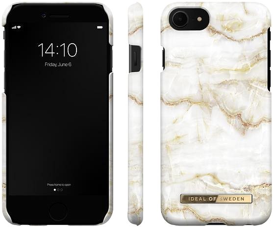 Telefon tok iDeal Of Sweden Fashion iPhone 11/XR golden pearl marble tok ...