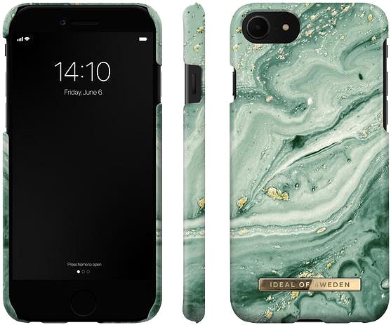 Telefon tok iDeal Of Sweden Fashion iPhone 8/7/6/6S/SE (2020/2022) mint swirl marble tok ...