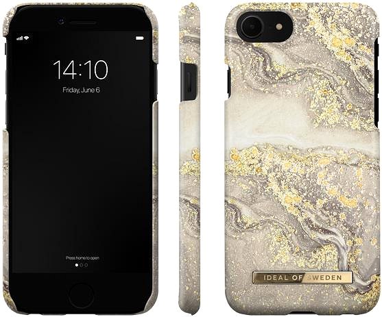 Telefon tok iDeal Of Sweden Fashion iPhone 8/7/6/6S/SE (2020/2022) sparle greige marble tok ...