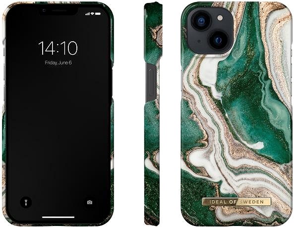 Kryt na mobil iDeal Of Sweden Fashion pre iPhone 13 golden jade marble ...