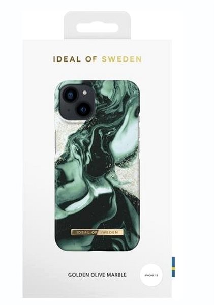 Telefon tok iDeal Of Sweden Fashion iPhone 13 Golden Olive Marble tok ...