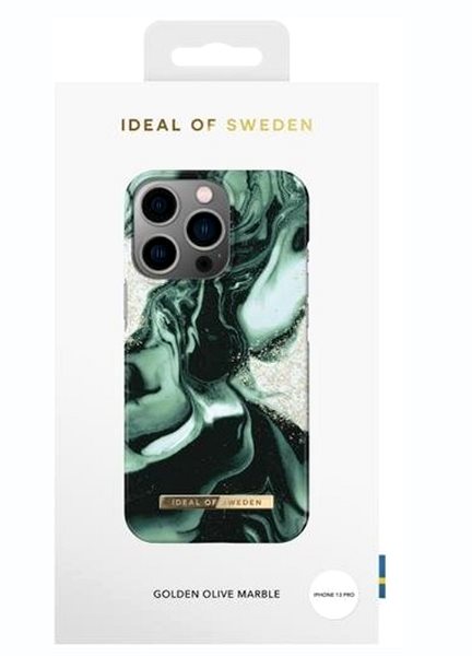 Handyhülle iDeal Of Sweden Fashion Cover für iPhone 13 Pro - Golden Olive Marble ...
