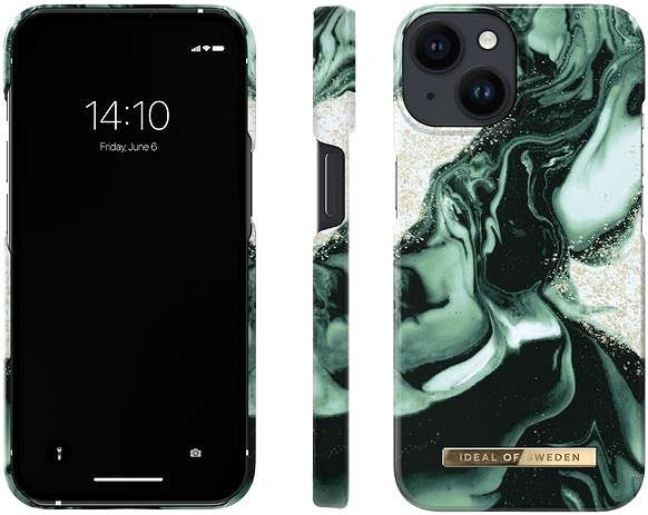 Handyhülle Mode iDeal von Schweden für iPhone 14 Golden Olive Marmor ...