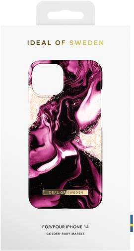 Kryt na mobil Fashion iDeal Of Sweden na iPhone 14 Golden Ruby Marble ...