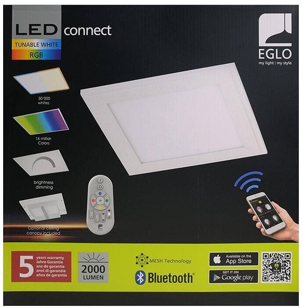 Ceiling Light Eglo 96662 - LED Dimmable Ceiling Light SALOBRENA-C, LED/16W/230V + Remote Control Packaging/box